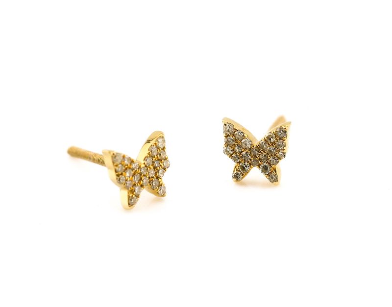 10K Butterfly Diamond Earrings