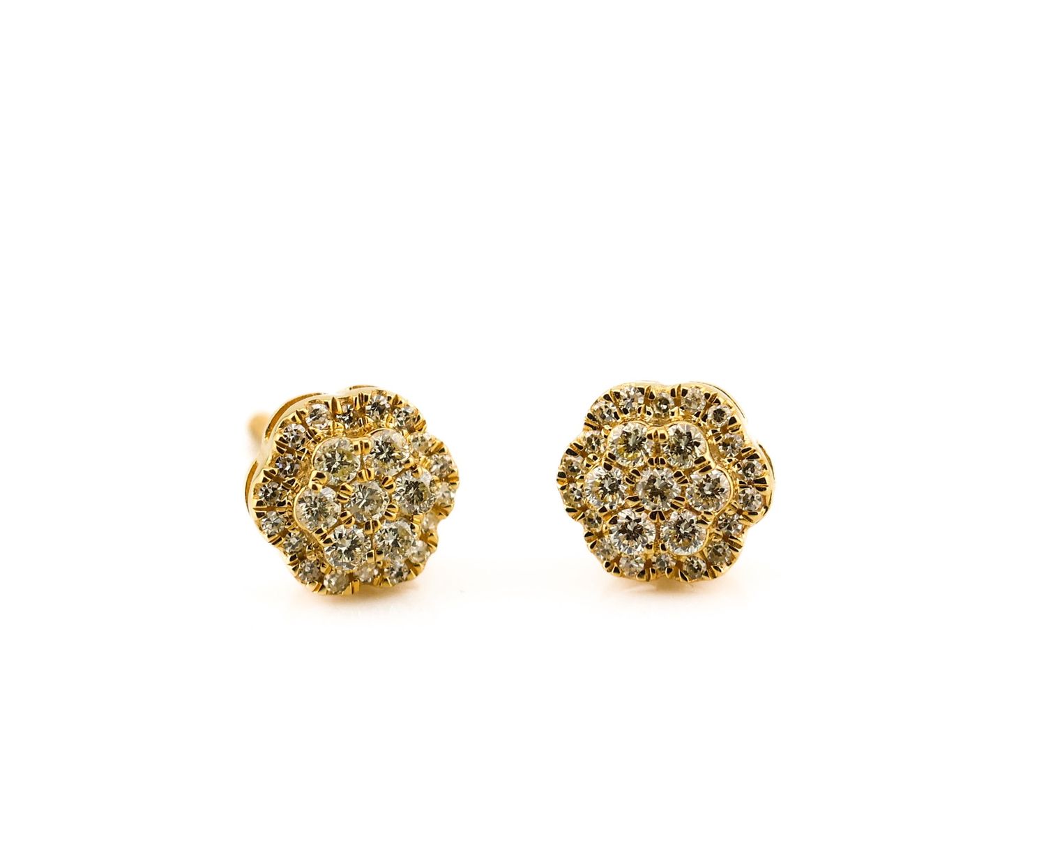 10k Diamond Flower Earrings