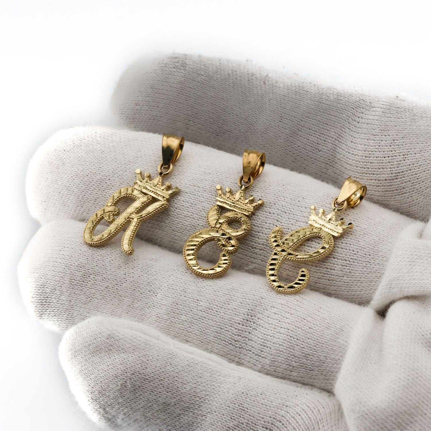 10k Crown Letter pendant
