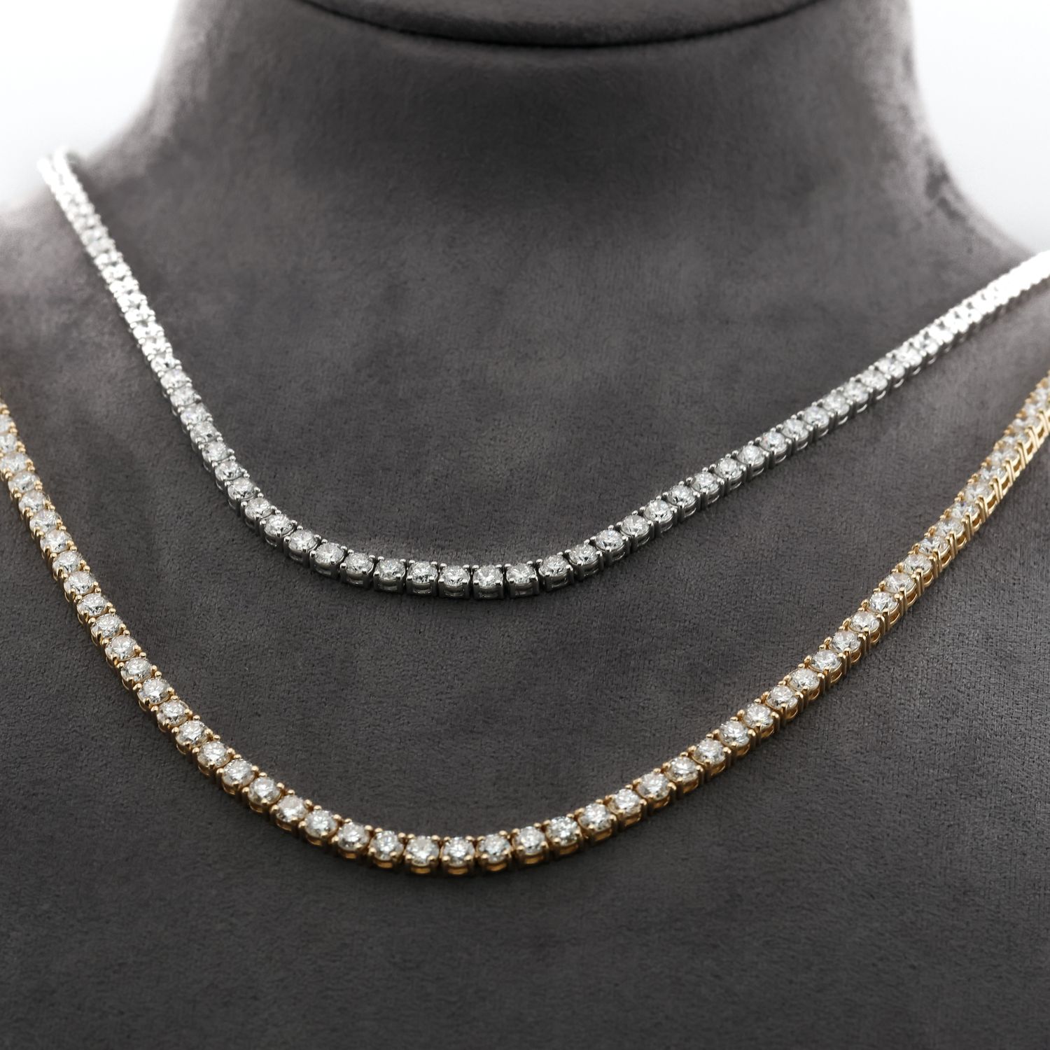 14k WG Tennis Necklace 17"