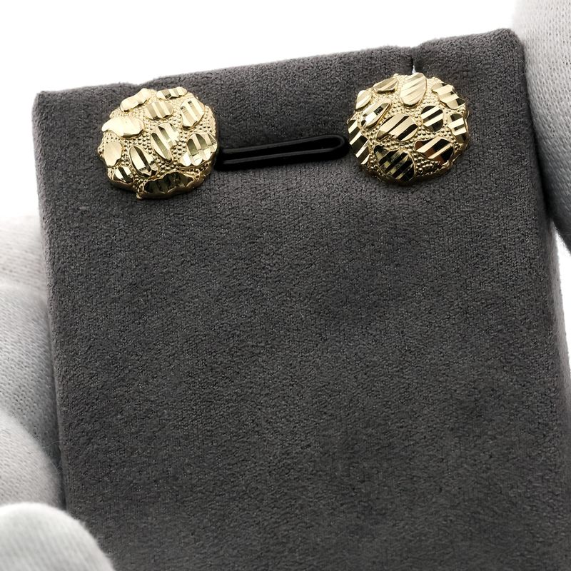 14k Dia. Cut Nugget Earrings