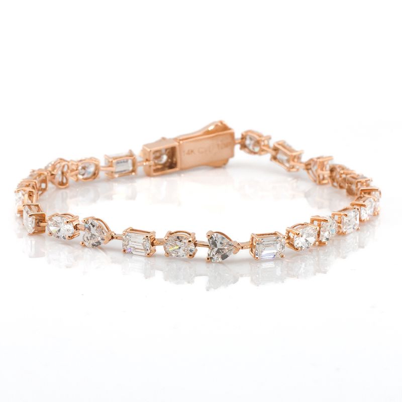 14k Rose gold Multi shape Bracelet