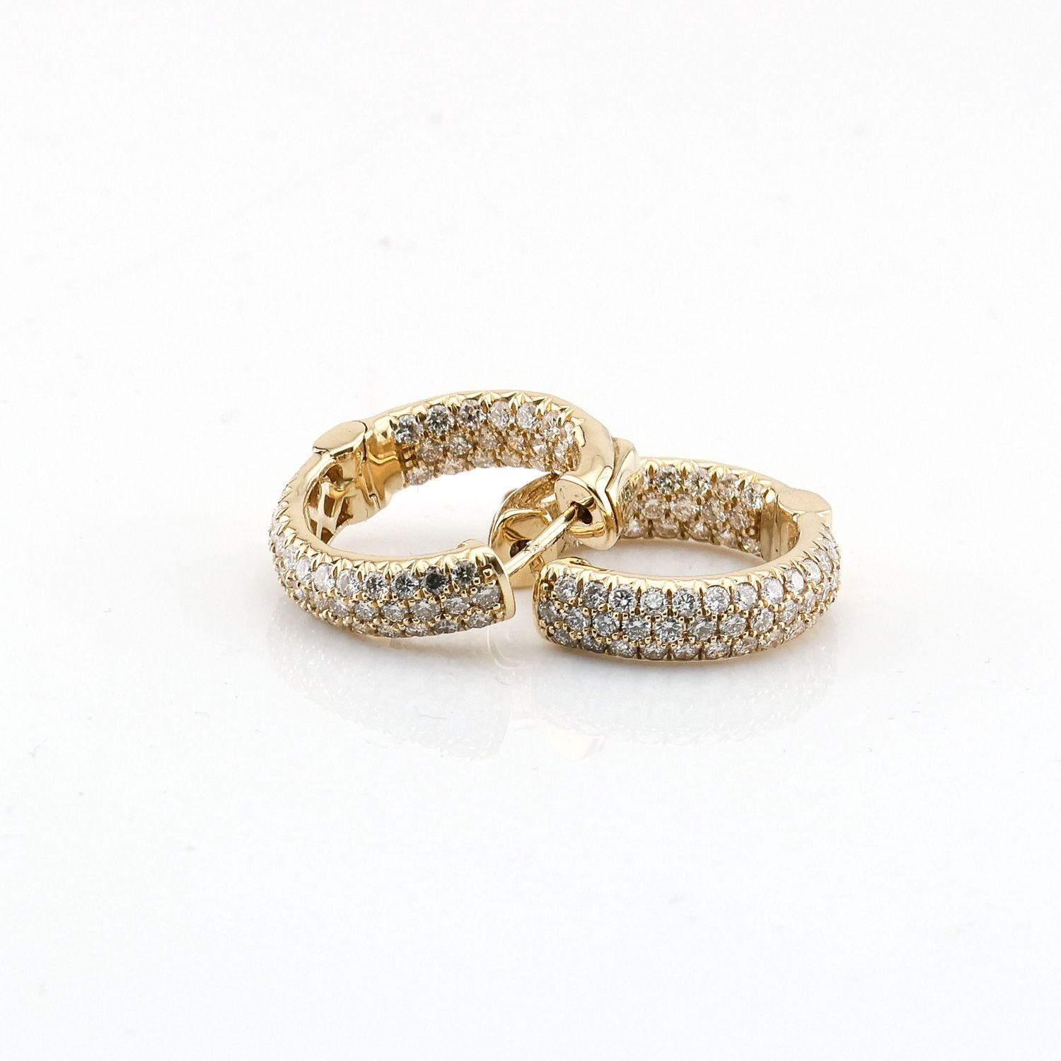3Row Round diamond  Hoops