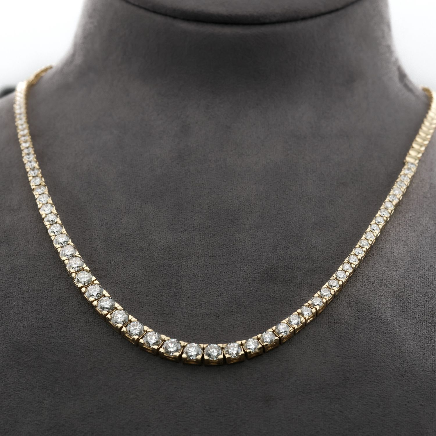 14k Half Tennis necklace 17"