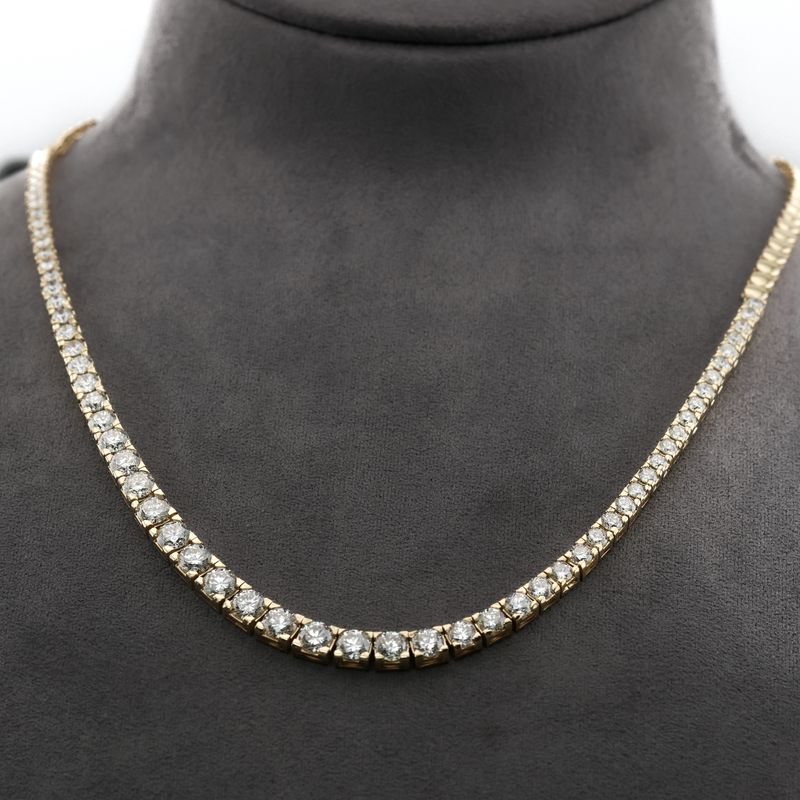 14k Half Tennis necklace 17"