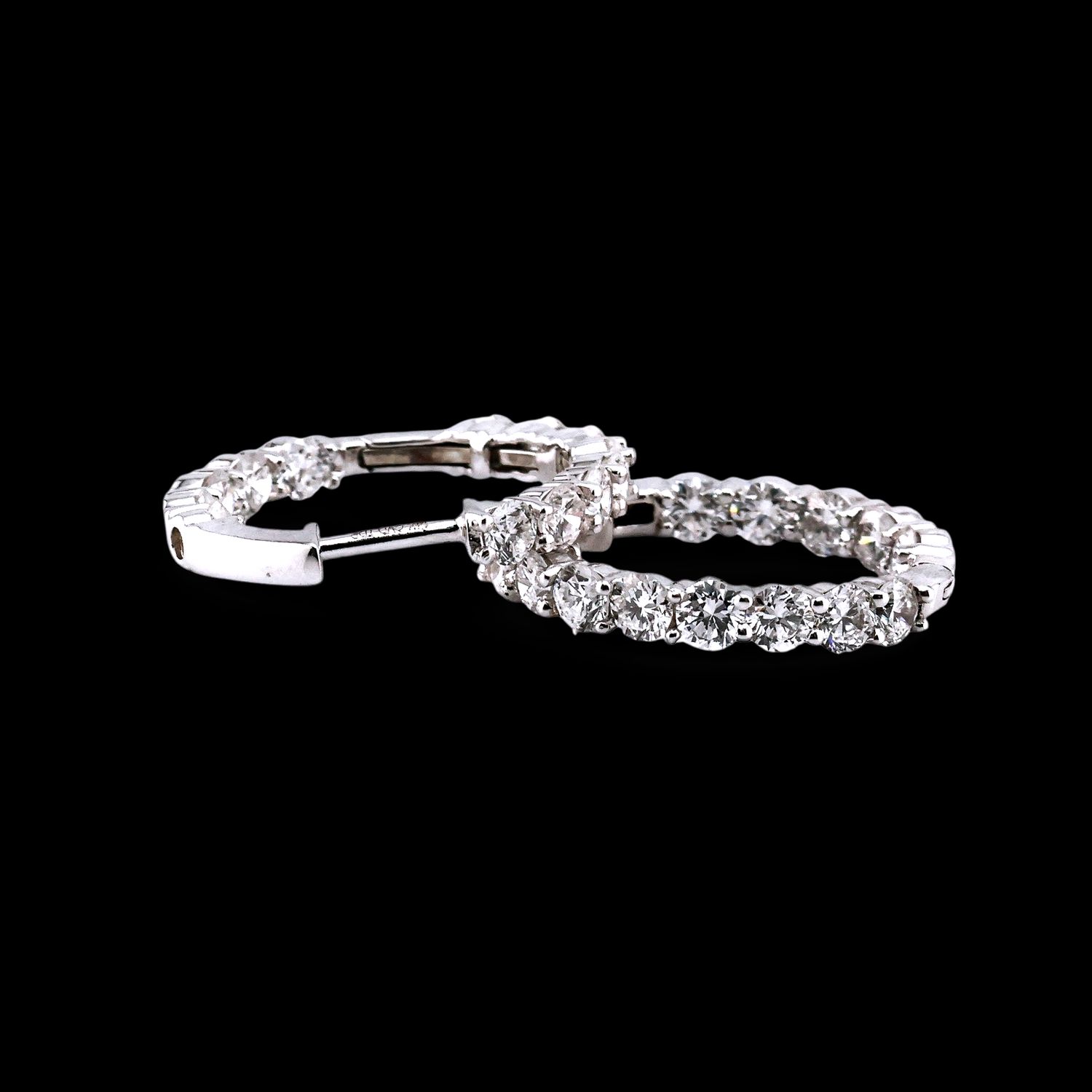 White Gold Diamond Hoops