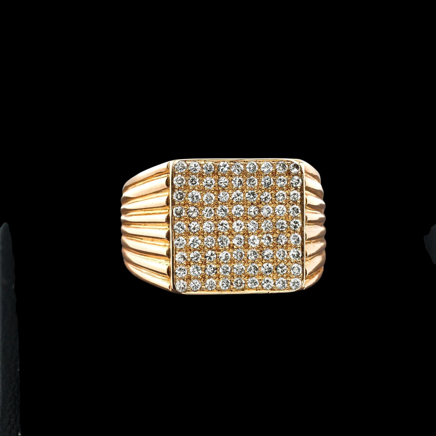 17k Natural diamond square ring