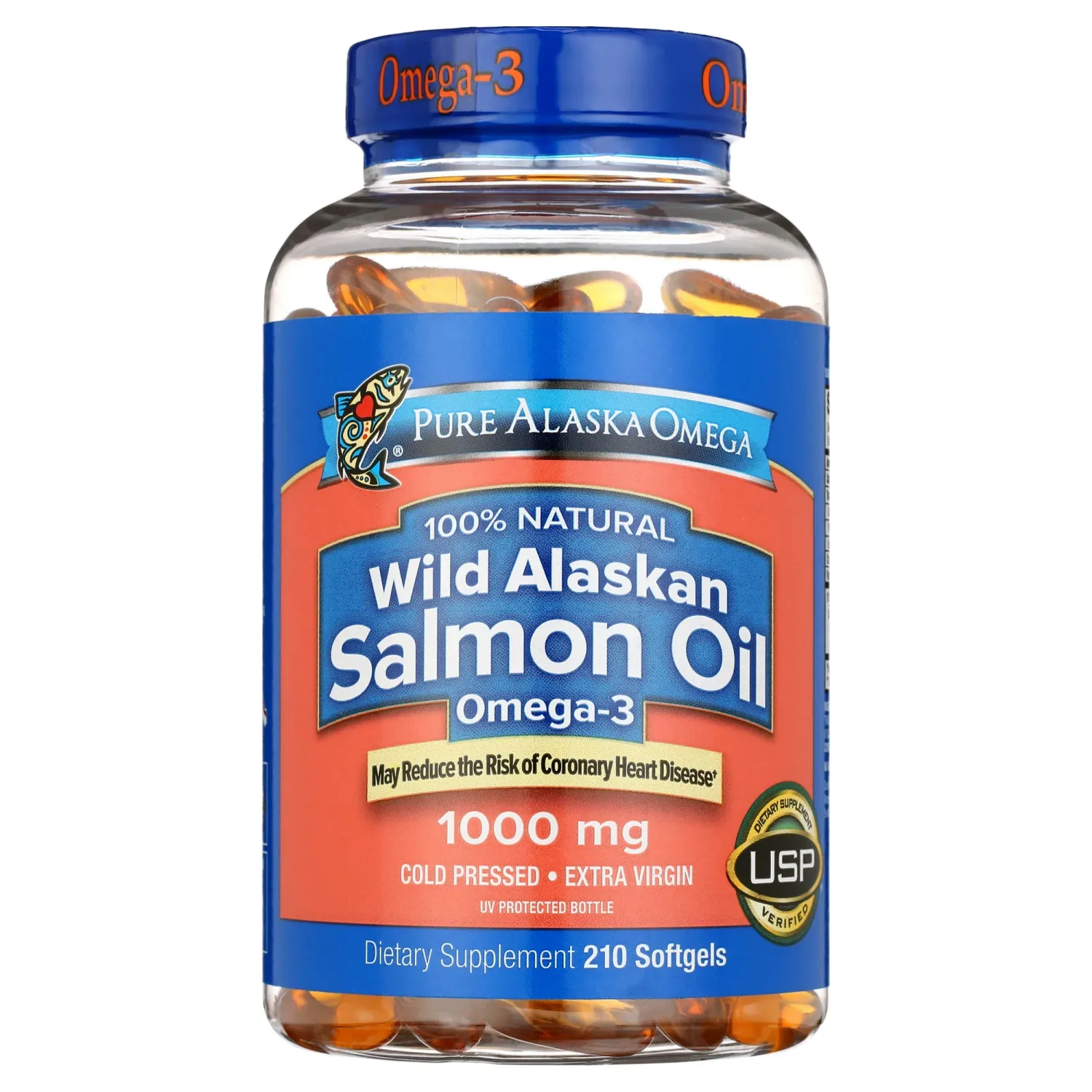 Pure Alaska Omega 100% Natural Wild Alaskan Salmon Oil 1000mg