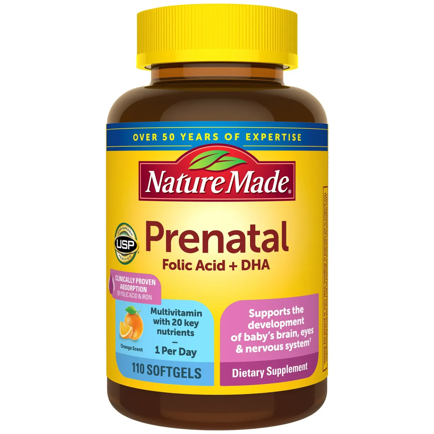 Nature Made Prenatal with Folic Acid + DHA – Viên Uống Bổ Sung Vitamin &amp; Khoáng Chất Cho Phụ Nữ Mang Thai &amp; Cho Con Bú
