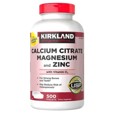 Kirkland Signature Calcium Citrate 500mg – Viên Uống Bổ Sung Canxi Hỗ Trợ Xương Khớp