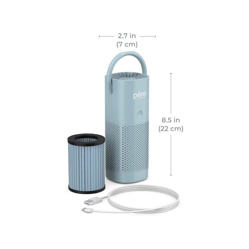 Pure Enrichment® PureZone™ Mini – Máy Lọc Không Khí Mini Di Động Với Bộ Lọc True HEPA, Không Dây, Màu Starlight Blue