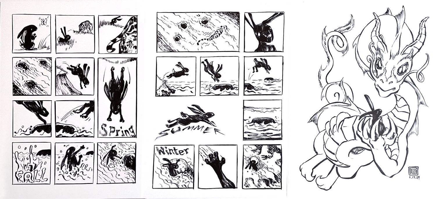 Year of the Rabbit - Triptych