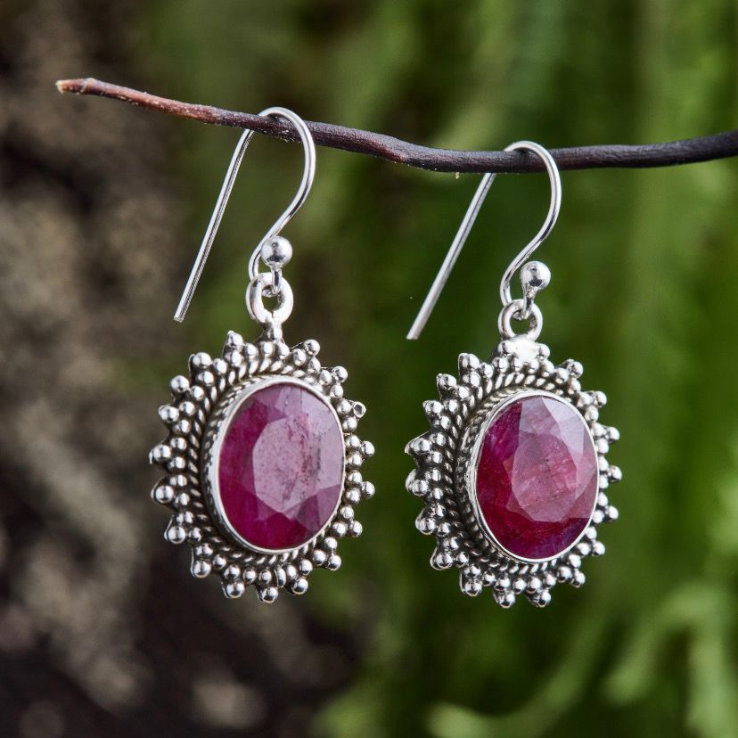 Sunburst Ruby Earrings