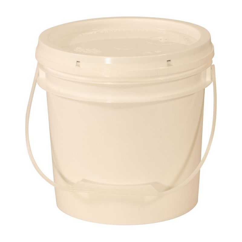 Containers by Case - Plastic Bucket 1 Gallon 4 Buckets with Lids