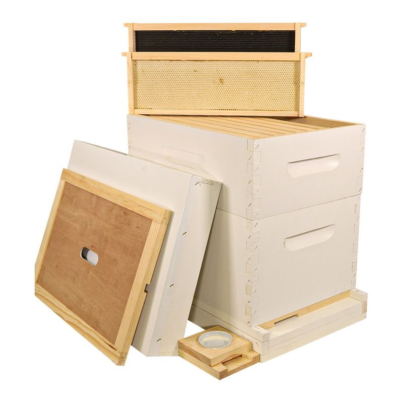 Painted Hive Kit - Commercial 8-frame: 1 Telescoping Lid 1 Inner Cover 1 Finger