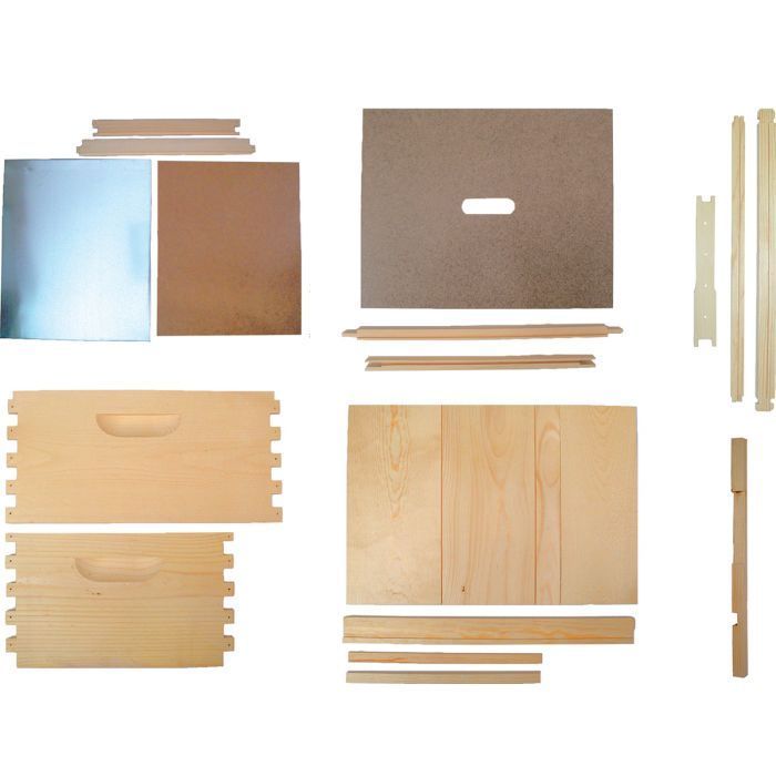 10-Frame Deep Super 9 5/8" with Frames, Covers, and Bottom Board Unassembled