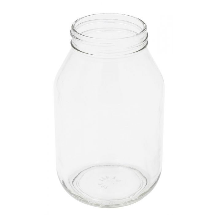 Glass 3 lb Round Quart Jars without Lids - 12 Pack