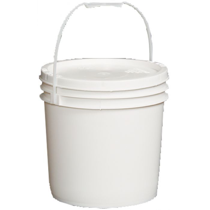 Feeder 24 lb White Plastic Pail with Lid - Each