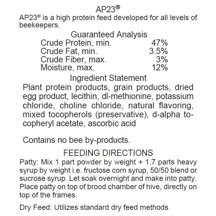 AP23 Pollen Substitute Dry 5 lb Bag