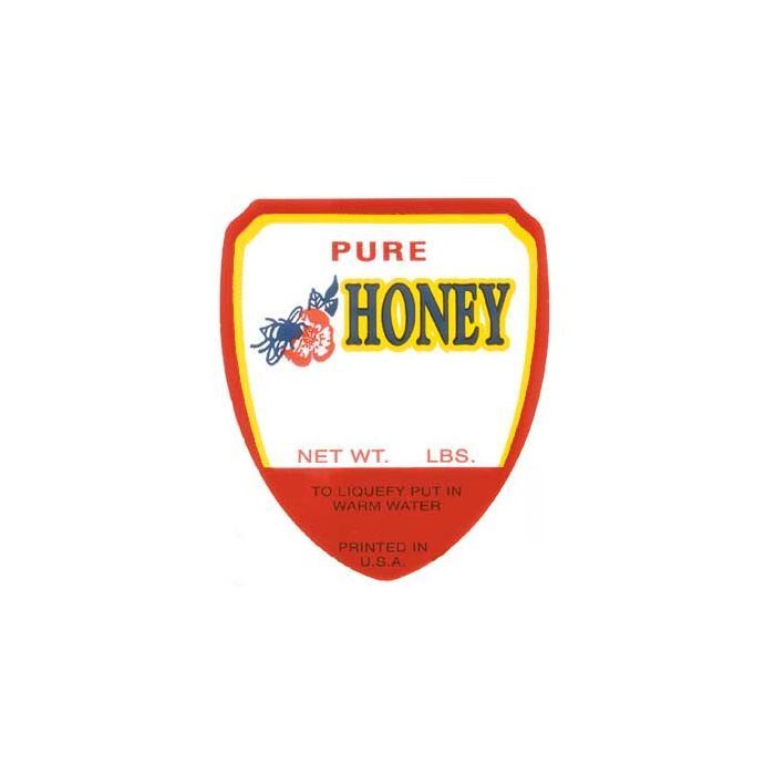 Large Pressure Sensitive Honey Labels - Red - 250 Pack