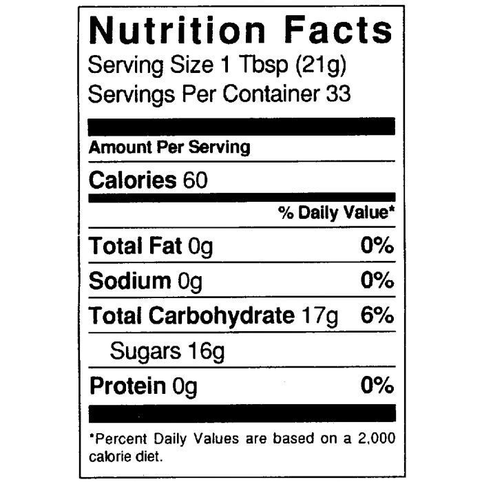 1 lb Nutritional Label - 100 Pack
