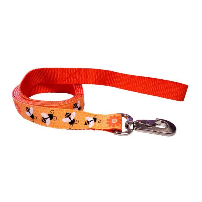 Dog Leash Big Bees/Pumpkin 70"