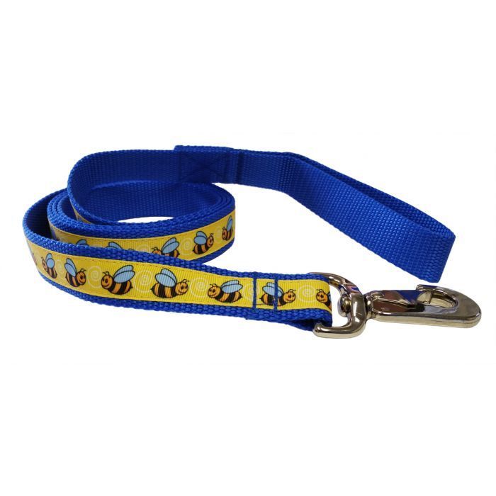 Dog Leash Little Bees/Royal Blue 70"
