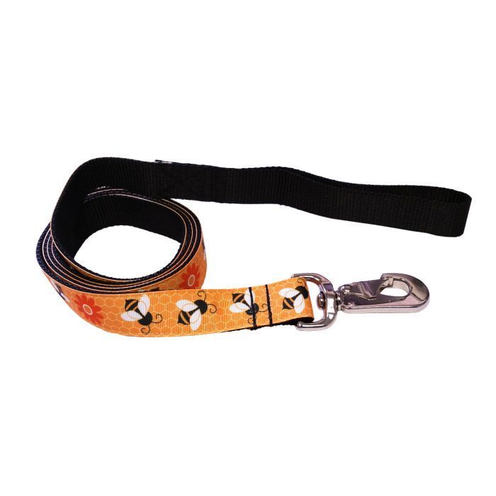 Dog Leash Big Bees/Black 70"