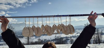 Eko zawieszki - pisanki z drewna, DIY , handmade, Wielkanoc 