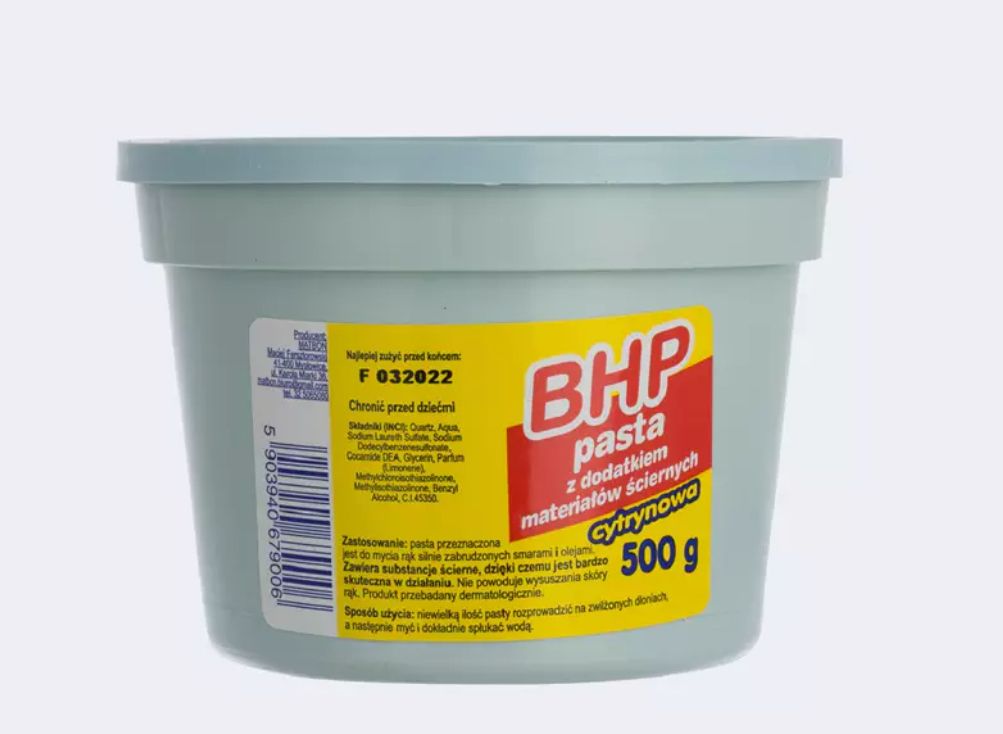 BHP pasta z dodatkiem materiałów ściernych 500g cytrynowa