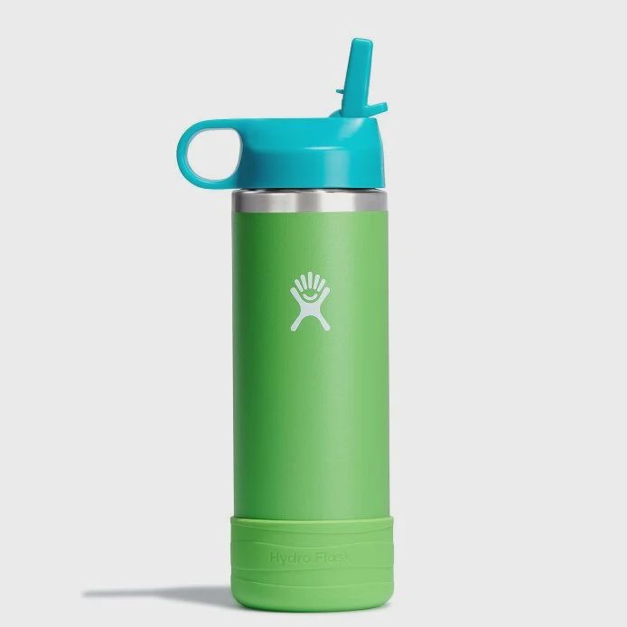 18oz kids wide mouth straw cap and boot, Color: Grass