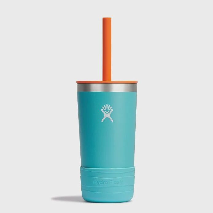 12oz kids tumbler with straw and boot, Color: Seaspray