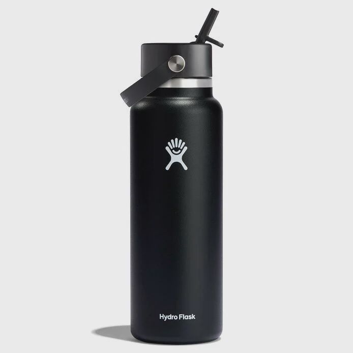 40oz wide flex straw cap, Color: Black