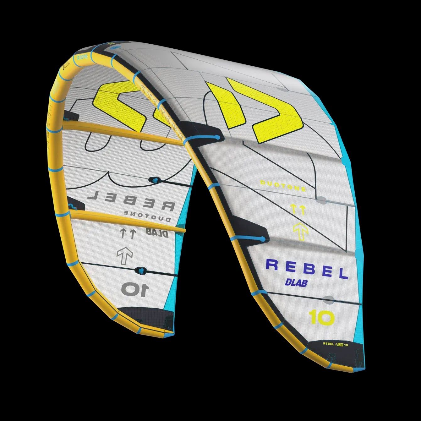 Rebel &#39;25 D/lab kite, Color: grey/lime, Size: 9m
