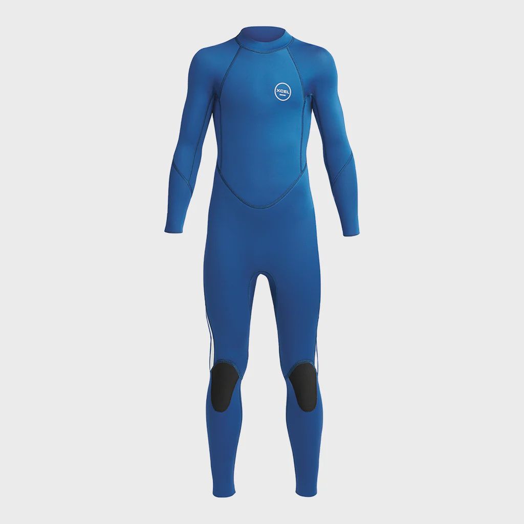 Youth flat lock l/s bz full 3/2 wetsuit, Color: Faint blue/white, Size: 16