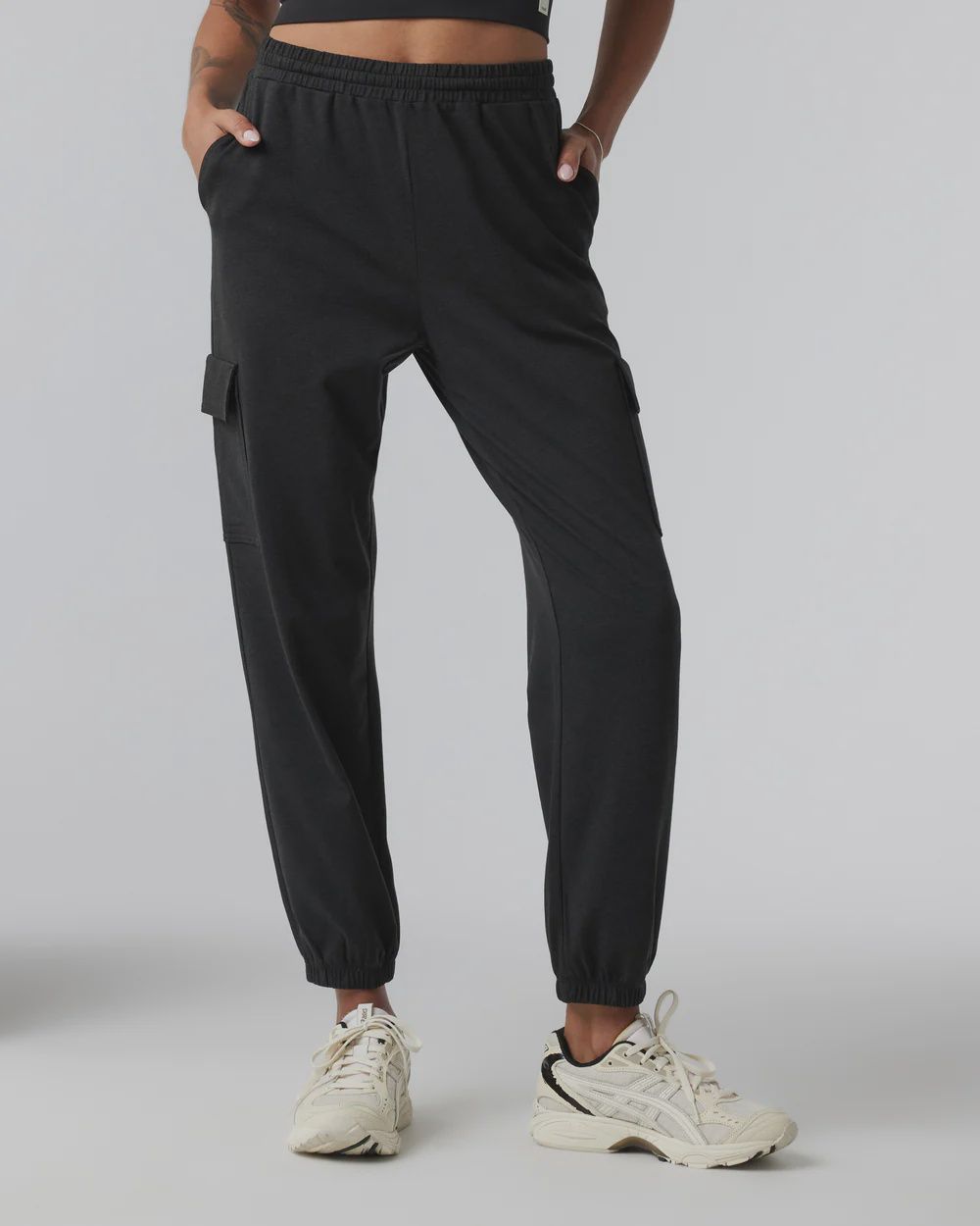 Boyfriend cargo jogger, Color: Black heather, Size: Xs