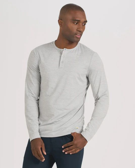 L/S ease performance henley, Color: Aspen heather, Size: M