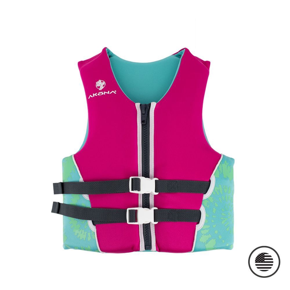 Youth neo lifejacket, Color: pink/seafoam