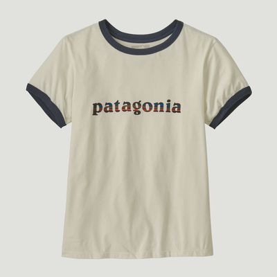 W&#39; &#39;73 text logo organic ringer tee