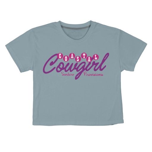 COASTAL COWGIRL CROP TEE, Size: Medium, Colour: STERLING BLUE