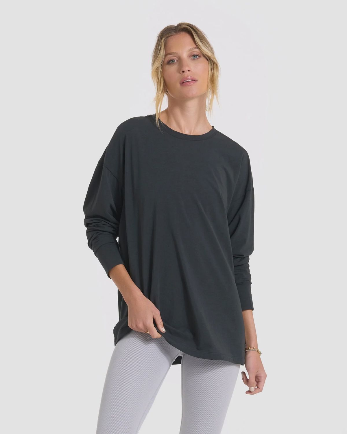 L/S Feather Tee, Color: WBL, Size: S