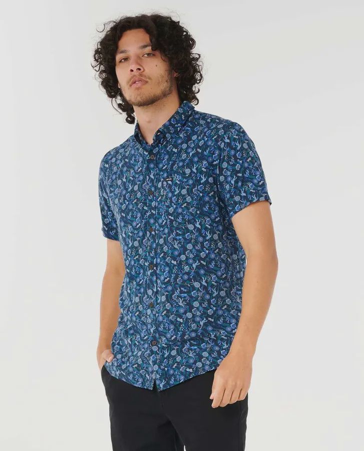 Fun Times s/s shirt, Colour: washed navy, Size: M