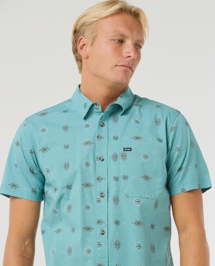 Diamond Micro S/S Shirt, Colour: Blue Lagoon, Size: M