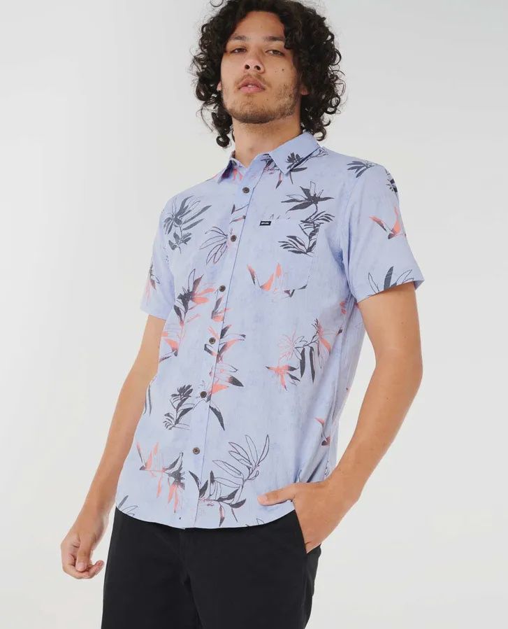 Heritage Floral s/s shirt, Colour: Ice Blue, Size: M