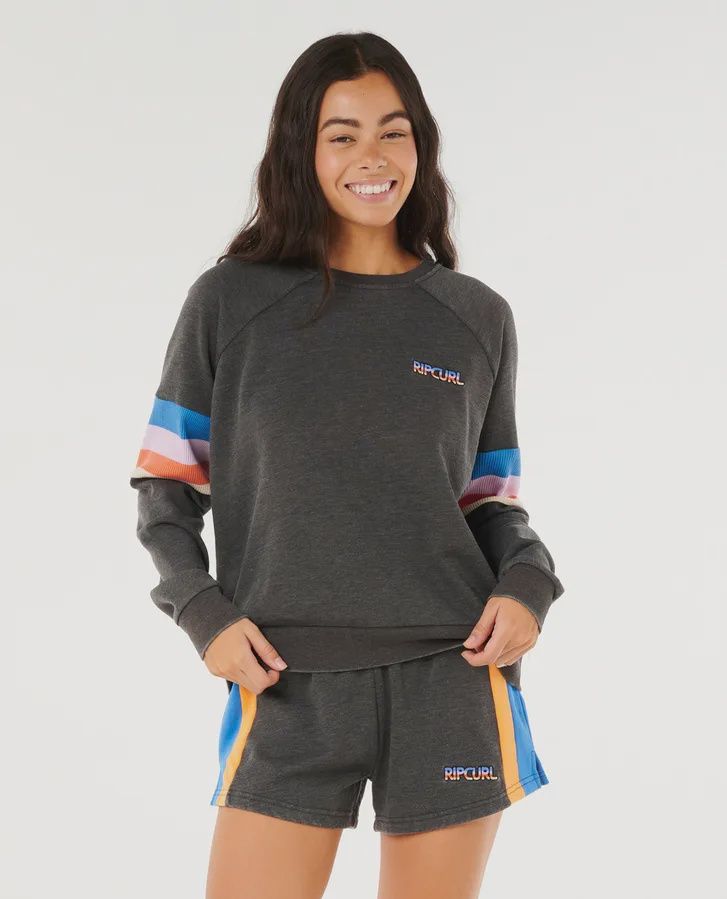 Las Dalias Raglan Crew, Colour: washed black, Size: S