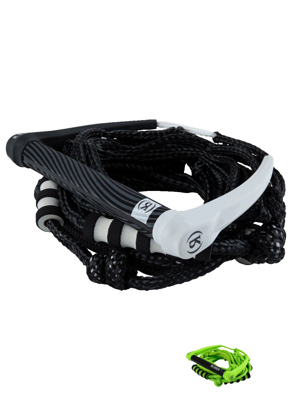 Silicone Bungee Surf 11 inch handle 25ft 4 section, Colour: black/white