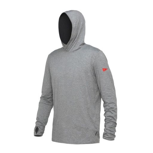 ADAPT LONG SLEEVE HOODED UPF SHIRT, Colour: LIGHT HEATHER GREY, Size: M
