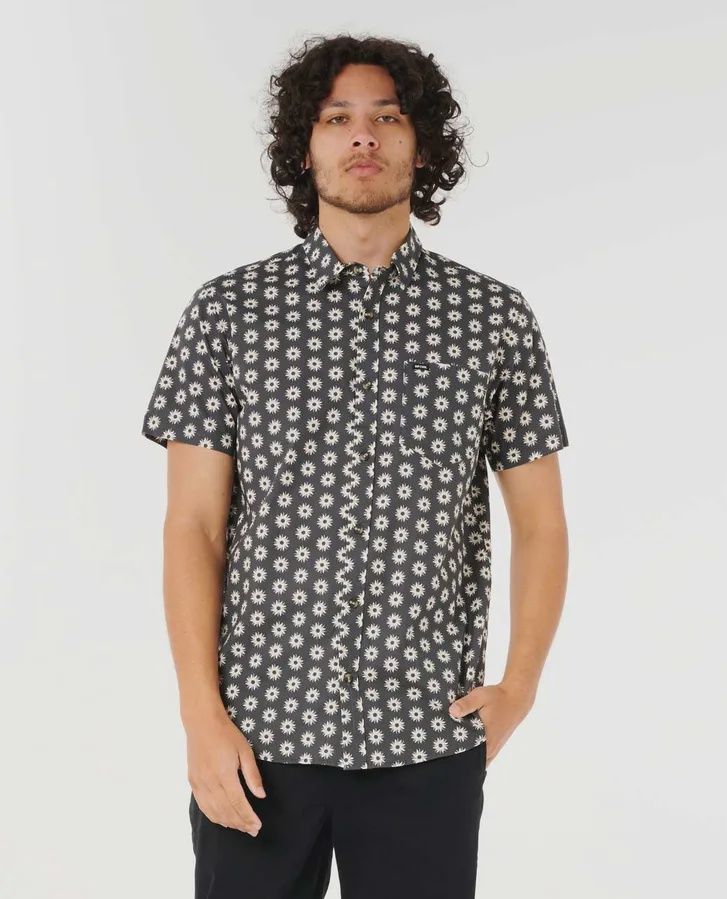 Fun Times ditsy s/s shirt, Colour: black, Size: M