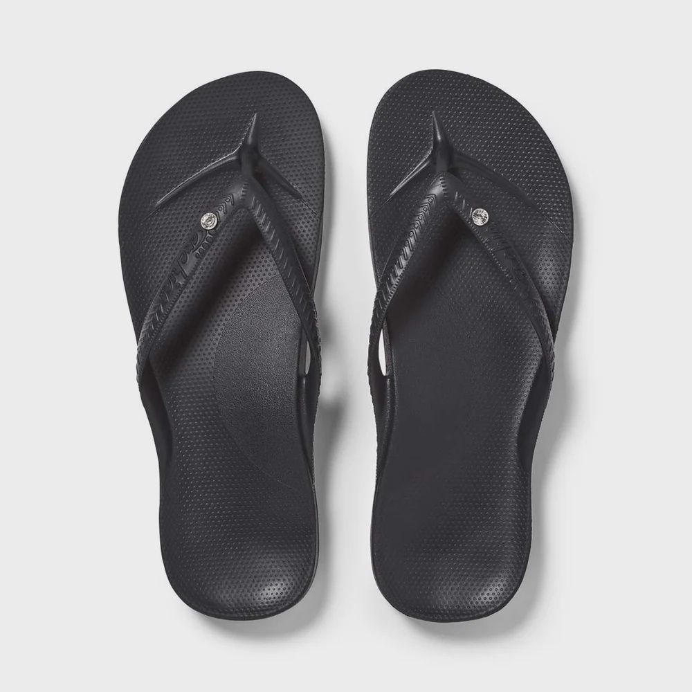Arch support crystal flip flops, Colour: crystal Black, Size: M5W6