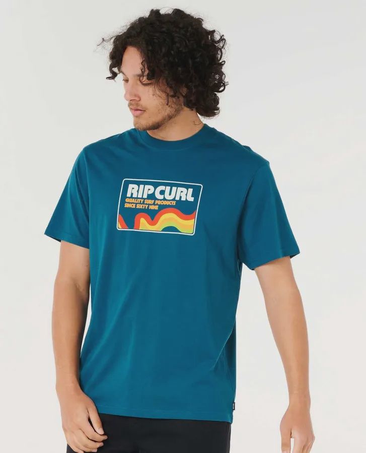Surf revival swirl tee, Colour: Deep ocean, Size: M